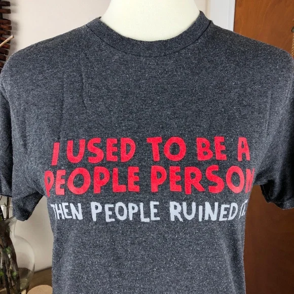 Funny Graphic Tee Gray Size Small - Picture 1 of 7